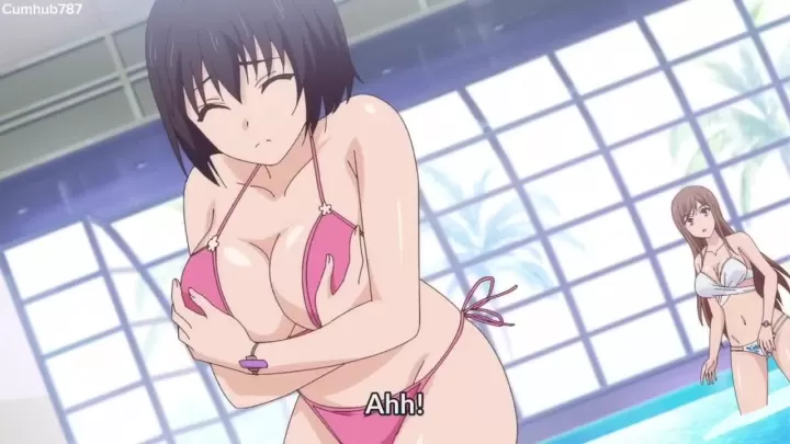 她在泳池里丢了胸罩