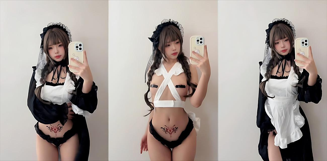 推特福利姬【Bangni邦尼】定制私拍,少女玉体曲线妖艳,女仆装搭配魅魔纹性感撩人