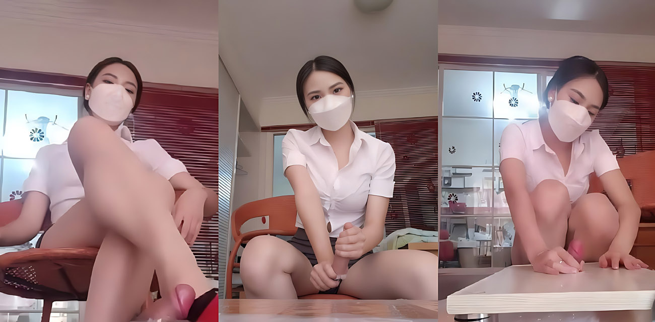 高跟肉丝女王【长沙朵朵】足交榨精私拍,OL职业气质凛冽高冷范十足,美脚挑逗蹂躏肉棒喷浆不停