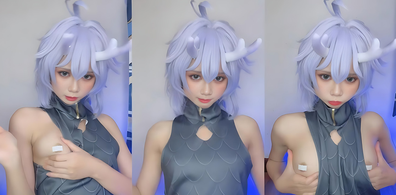极品福利姬【PoppaChan】COS崩坏星穹白露,美乳萝莉吐舌揉奶翘臀狂摇画面十分诱惑