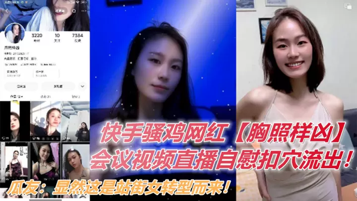快手骚鸡网红【胸照样凶】会议视频直播自慰扣穴流出！显然这是站街女转型而来！